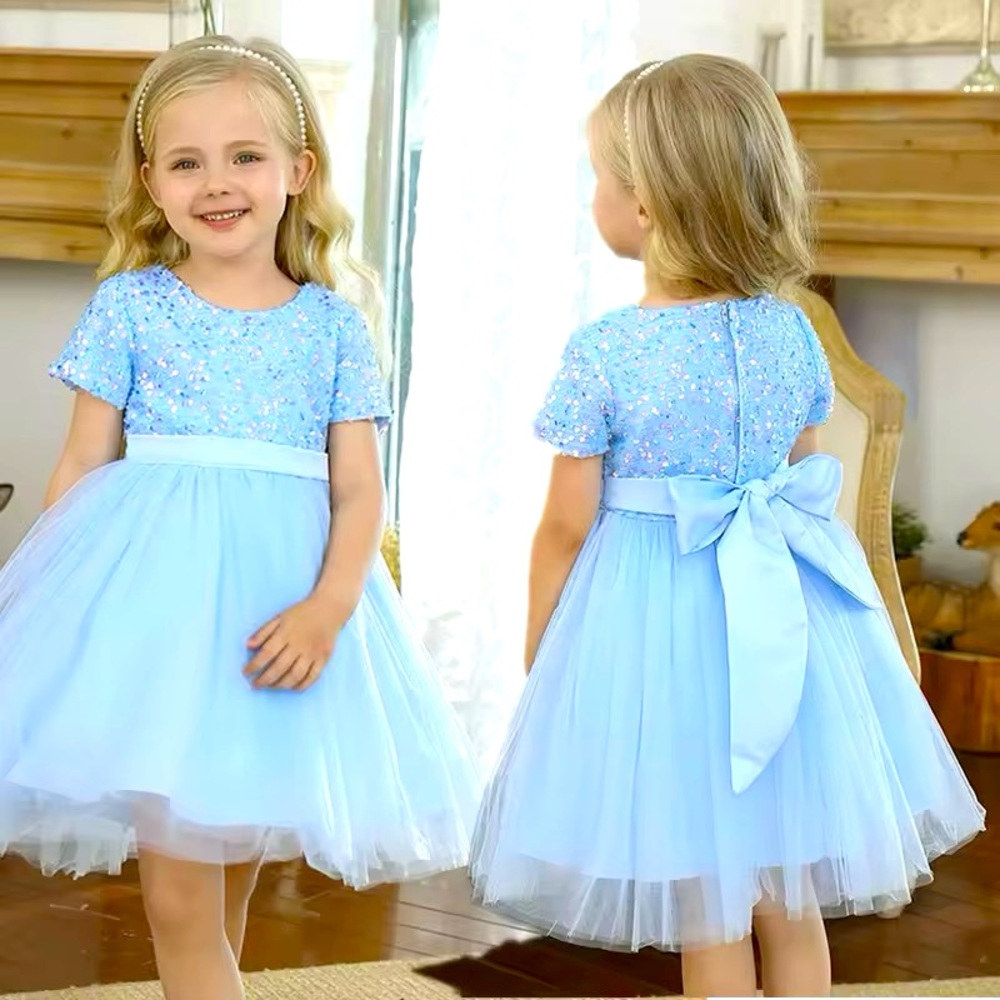 CHILDRENS sparkle BALLGOWN BOW TIE BACK 5804  pageant dress gown